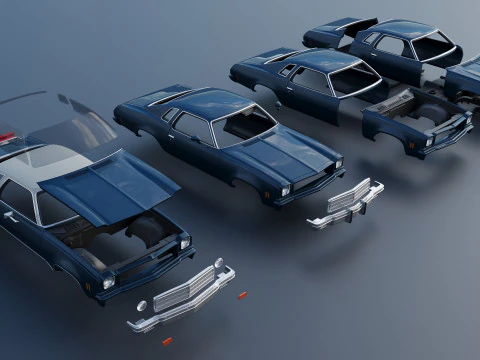 Chevrolet Chevelle Malibu Classic 1974 3D Print Model