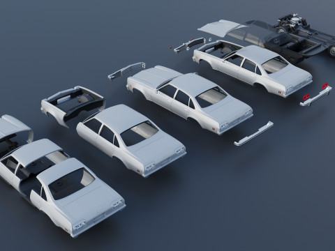 Chevrolet Malibu 4 Door 1974 3D 프린트 모델
