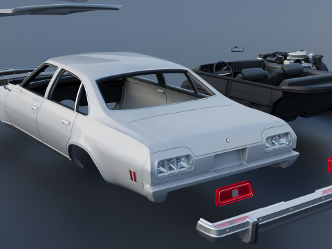 Chevrolet Malibu 4 Door 1974 3D 프린트 모델