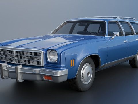 Chevrolet Chevelle Malibu Wagon 1974 3D Print Model