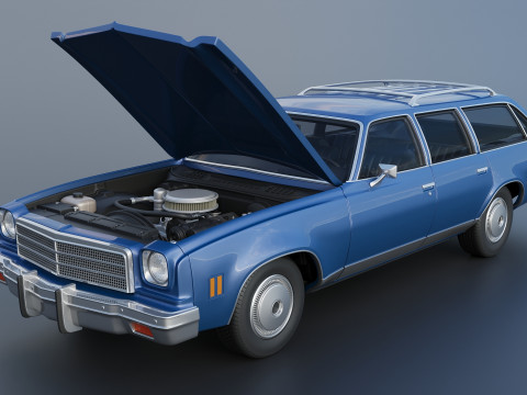 Chevrolet Chevelle Malibu Wagon 1974 3D Print Model