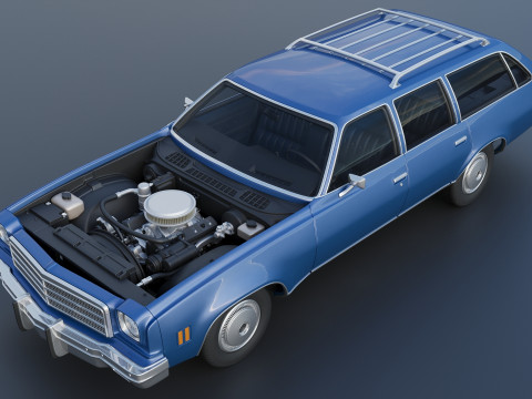Chevrolet Chevelle Malibu Wagon 1974 3D Print Model