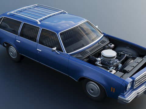 Chevrolet Chevelle Malibu Wagon 1974 3D Print Model