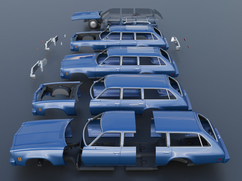 Chevrolet Chevelle Malibu Wagon 1974 3D Print Model