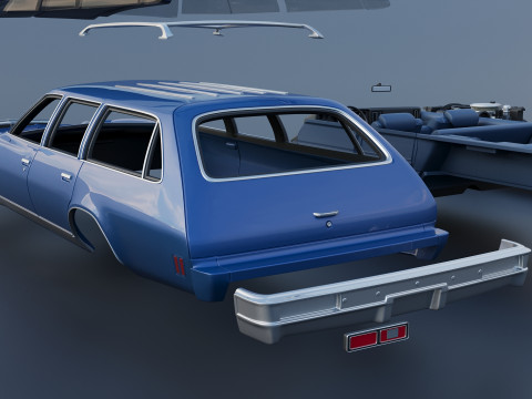 Chevrolet Chevelle Malibu Wagon 1974 3D Print Model