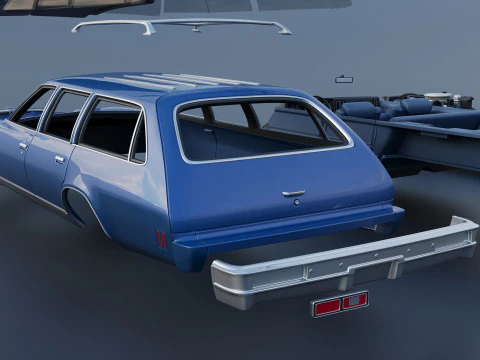 Chevrolet Chevelle Malibu Wagon 1974 3D Print Model