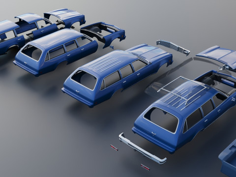 Chevrolet Chevelle Malibu Wagon 1974 3D Print Model
