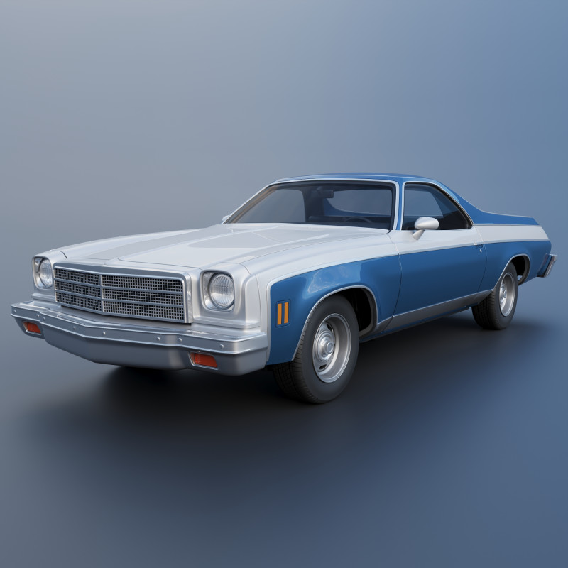 Chevrolet El Camino 1974 3D प्रिंट मॉडल .c4d .max .obj .3ds .fbx .stl .blend 