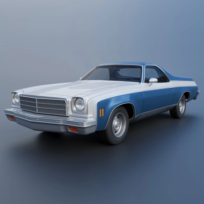 Chevrolet El Camino 1974 3D Print Model .c4d .max .obj .3ds .fbx .stl .blend 