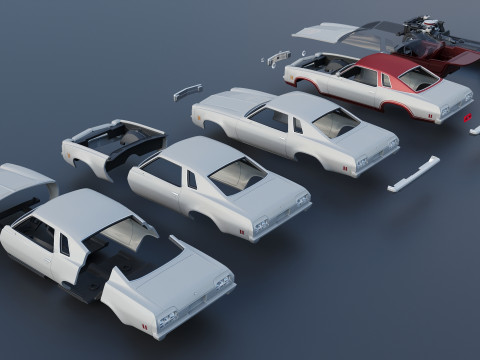 Chevrolet Chevelle Laguna S-3 1974 Modèles 3D en vedette
