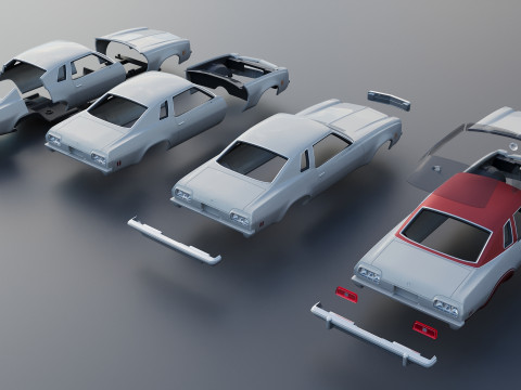 Chevrolet Chevelle Laguna S-3 1974 Modèles 3D en vedette