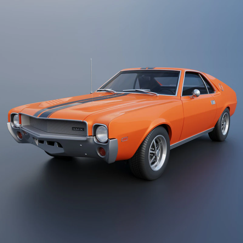AMC AMX 1968 3D Print Model .c4d .max .obj .3ds .fbx .stl .blend