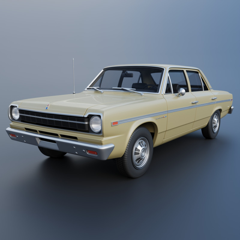 AMC Rambler Four-Door Sedan 1969 3D 프린트 모델 .c4d .max .obj .3ds .fbx .stl .blend