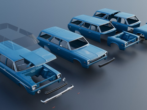 AMC Rambler Station Wagon 1969 Model Cetak 3D