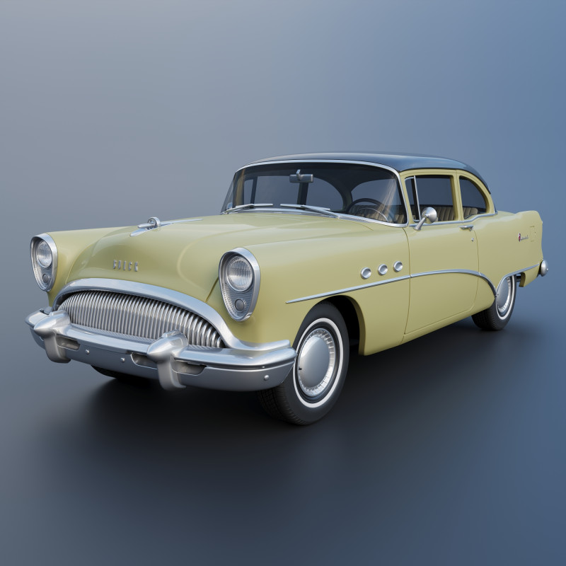 Buick Special 2-Door Sedan 1954 3D-printmodel .c4d .max .obj .3ds .fbx .stl .blend 