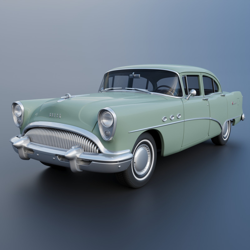 Buick Special 4-Door Sedan 1954 3D Print Model .c4d .max .obj .3ds .fbx .stl .blend