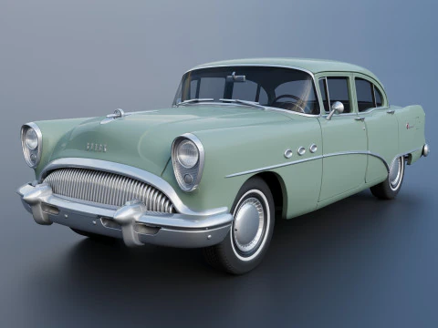 Sedan 4 Pintu Spesial Buick 1954 Model Cetak 3D