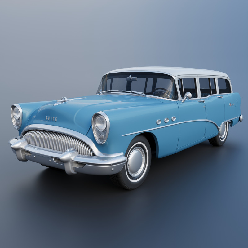 Buick Special Estate Wagon 1954 3D 프린트 모델 .c4d .max .obj .3ds .fbx .stl .blend