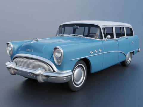 Gerobak Estate Khusus Buick 1954 Model Cetak 3D
