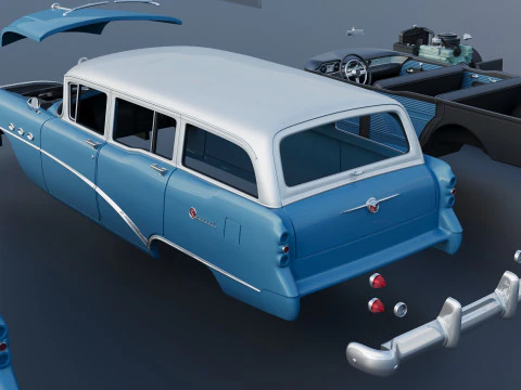 Buick Special Estate Wagon 1954 3D Print Model
