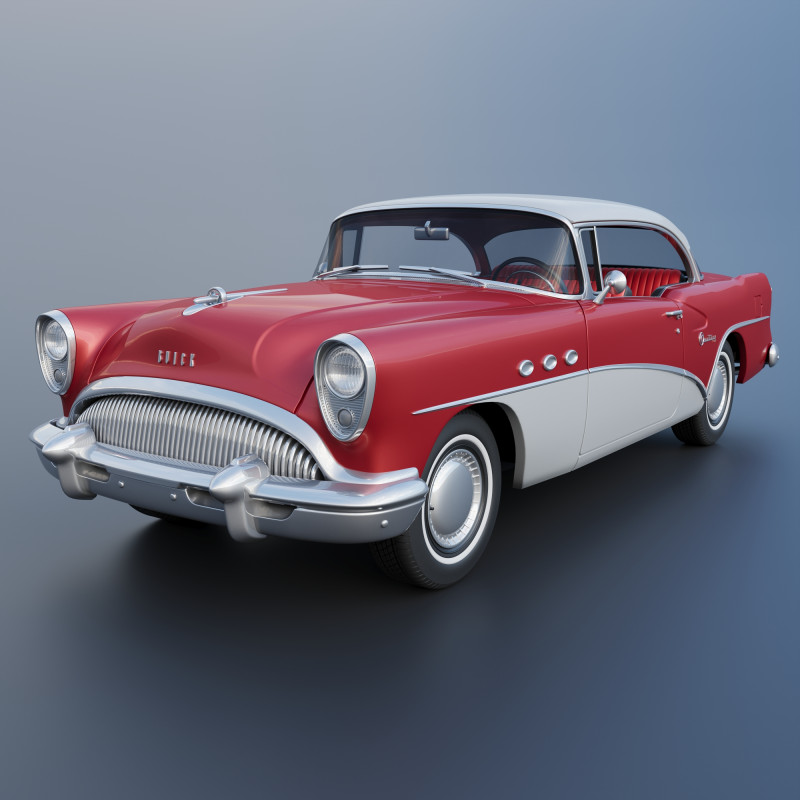 Buick Century 1954 3D Принт Модель .c4d .max .obj .3ds .fbx .stl .blend