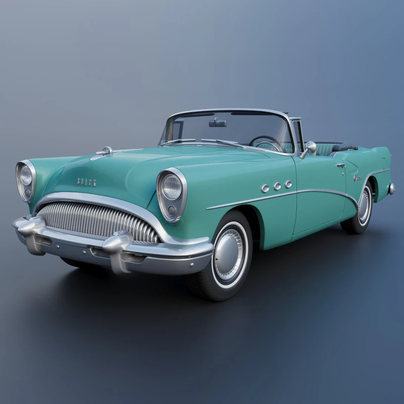 Buick Century Convertible 1954 3D Print Model .c4d .max .obj .3ds .fbx .stl .blend