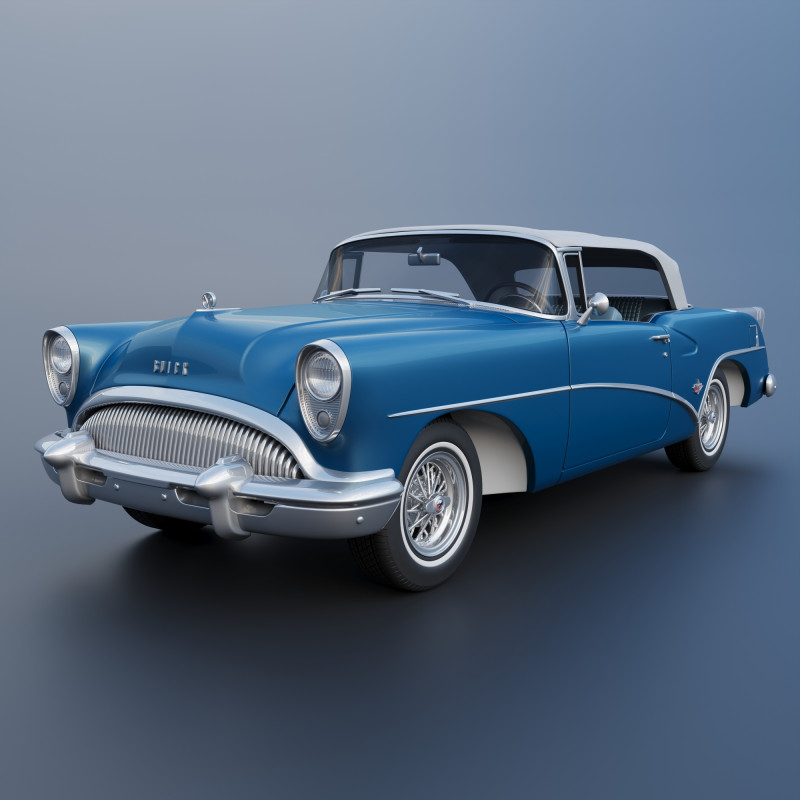 Buick Skylark 1954 3D 打印模型 .c4d .max .obj .3ds .fbx .stl .blend