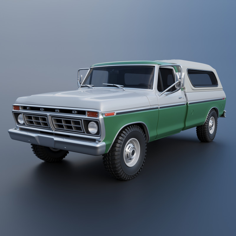 F-350 Super Camper Special 1976 3D Print Model .c4d .max .obj .3ds .fbx .stl .blend