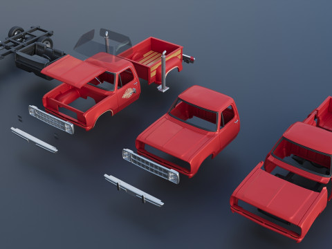 Dodge Lil Red Express Truck 3D प्रिंट मॉडल