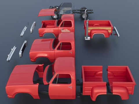 Dodge Lil Red Express Truck 3D प्रिंट मॉडल