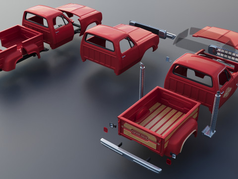 Dodge Lil Red Express Truck 3D प्रिंट मॉडल
