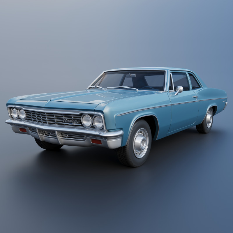 Chevrolet Bel Air 1966 3D Принт Модель .c4d .max .obj .3ds .fbx .stl .blend 