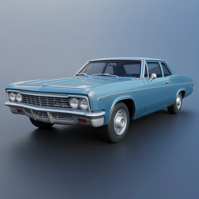 Chevrolet Bel Air 1966 3D Print Model .c4d .max .obj .3ds .fbx .stl .blend 