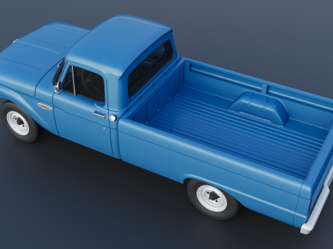 Pickup Truck F100 Long Bed 1966 Modèles 3D en vedette