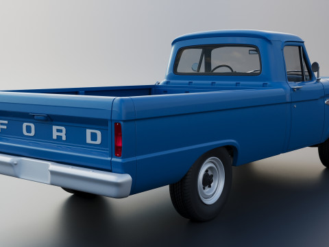 Pickup Truck F100 Long Bed 1966 Modèles 3D en vedette