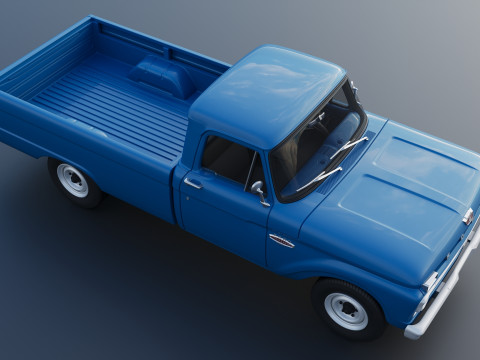 Pickup Truck F100 Long Bed 1966 Modèles 3D en vedette