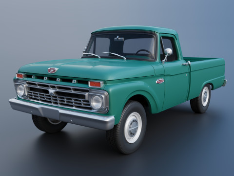 Pickup Truck F100 Short Bed 1966 3D Druckmodell
