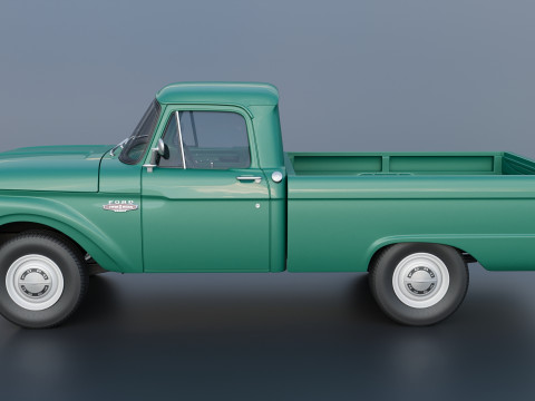 Pickup Truck F100 Short Bed 1966 Model do druku 3D