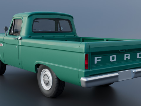 Pickup Truck F100 Short Bed 1966 Model do druku 3D