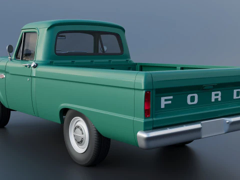Pickup Truck F100 Short Bed 1966 3D Print Model