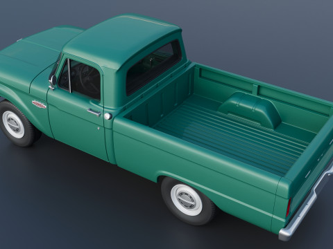 Pickup Truck F100 Short Bed 1966 Model do druku 3D