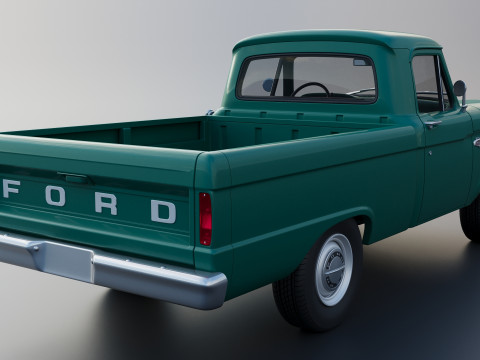 Pickup Truck F100 Short Bed 1966 Model do druku 3D