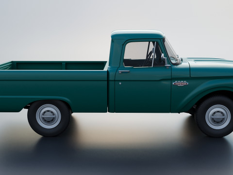 Pickup Truck F100 Short Bed 1966 Model do druku 3D