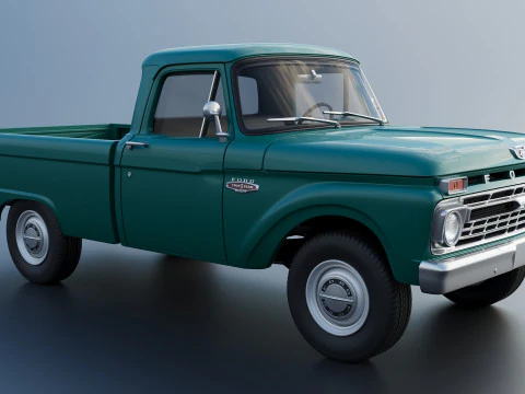 Pickup Truck F100 Short Bed 1966 3D Print Model