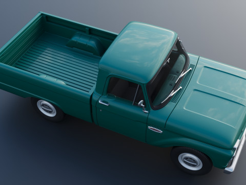 Pickup Truck F100 Short Bed 1966 Model do druku 3D