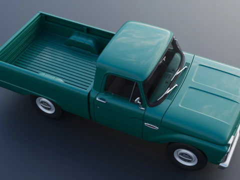 Pickup Truck F100 Short Bed 1966 3D Print Model