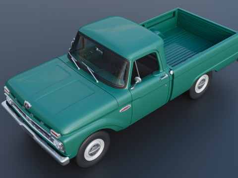 Pickup Truck F100 Short Bed 1966 Model do druku 3D