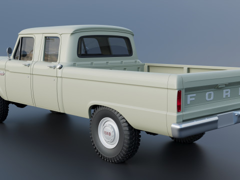 Pickup Truck F250 Crew Cab 1966 3D Druckmodell
