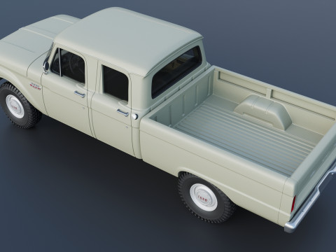 Pickup Truck F250 Crew Cab 1966 3D Druckmodell