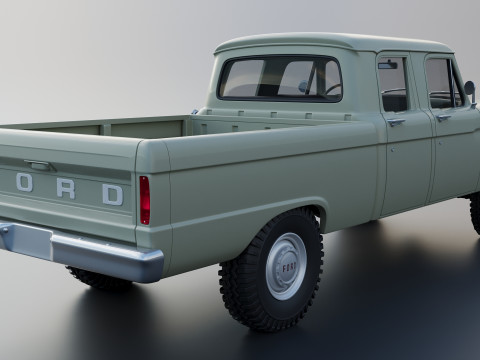Pickup Truck F250 Crew Cab 1966 3D Druckmodell